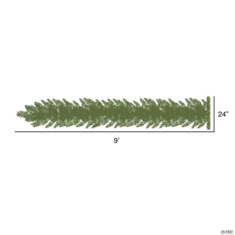 Vickerman 9' Oregon Fir Artificial Christmas Garland, Warm White Single Mold LED Wide Angle Lights