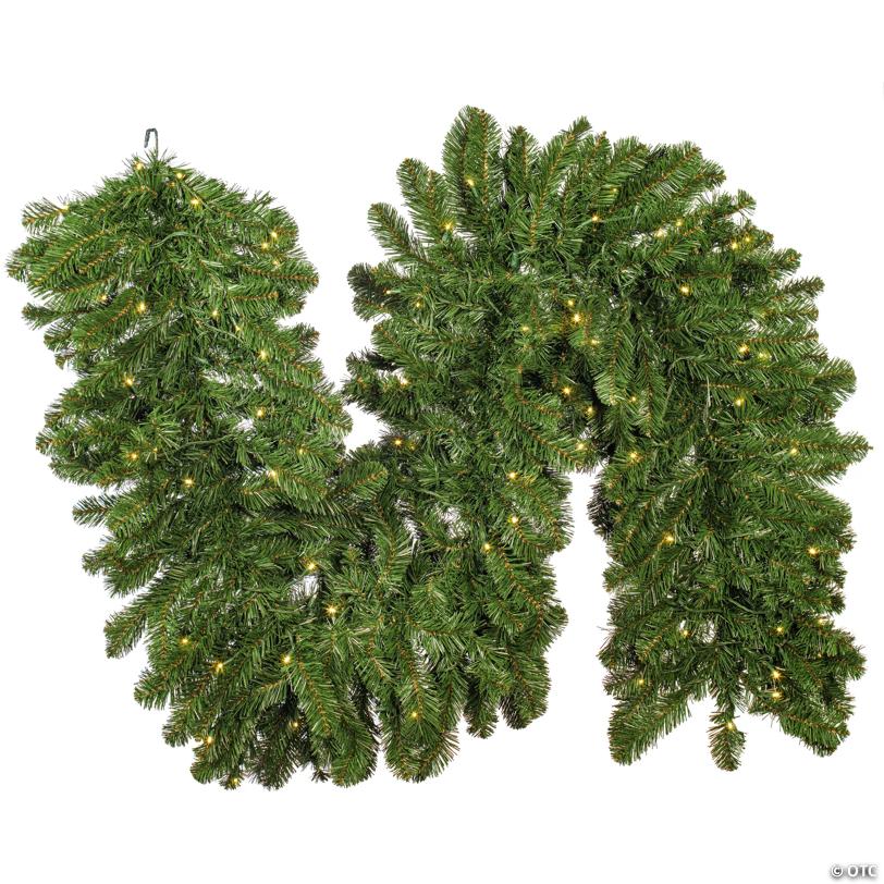 Vickerman 9' Oregon Fir Artificial Christmas Garland, Warm White Single Mold LED Wide Angle Lights