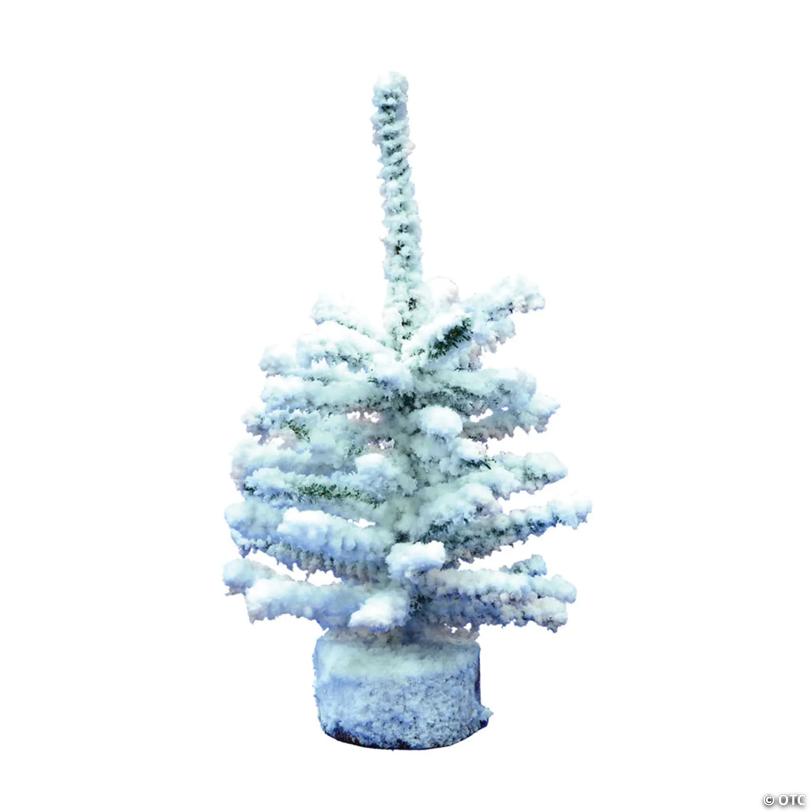 Vickerman 9" flocked Mini Pine Artificial Christmas tree, Set of 6