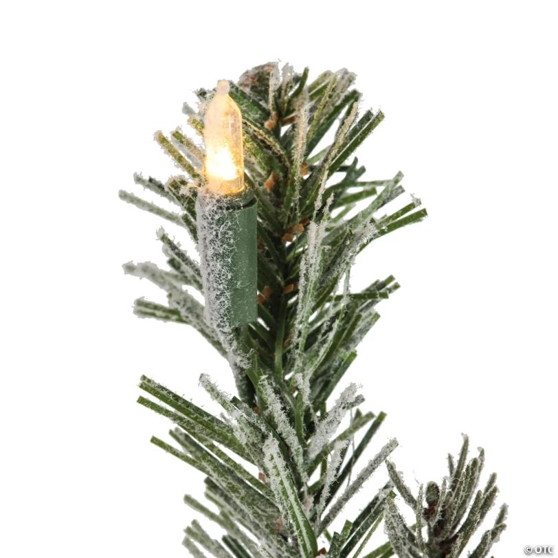 Vickerman 9' x 14' Flocked Kiana Artificial Christmas Garland, Warm White Dura-Lit® LED Mini Lights