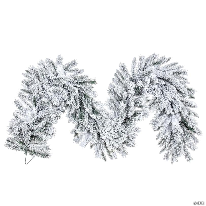 Vickerman 9' x 18" Flocked Utica Fir Artificial Unlit Garland with 270 Realistic Flocked PVC Tips