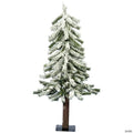Vickerman Artificial 2' x 14" Flocked Alpine Christmas Tree, Unlit