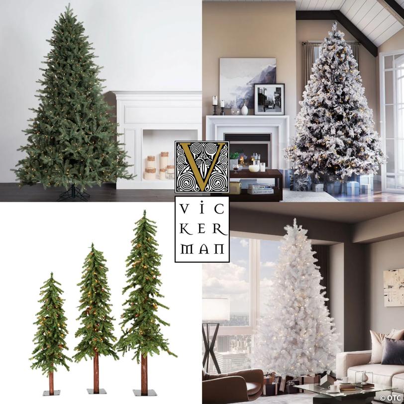 Vickerman Artificial 2' x 14" Flocked Alpine Christmas Tree, Unlit