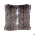 Vickerman Brown and White Striped Faux Fur 18" x 18" Throw Pillow