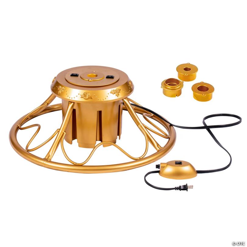 Vickerman Gold 360 Degree Rotating Tree Stand for Artificial Tree up to Maximum 120Lbs and 2200 Incandescent Lights.