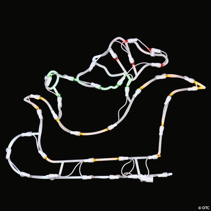 Vickerman Outdoor 18" Santa Sleigh Wire Silhouette with LED Lights Christmas Lighted Decor