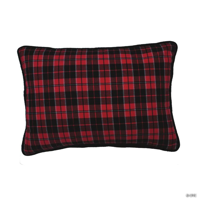 Vickerman Red and Black Plaid 14" x 20" Throw Pillow