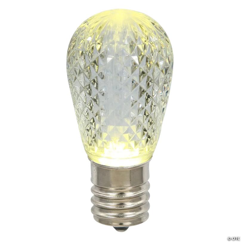 Vickerman S14 LED Warm White Faceted Replacement Bulb E26 Nickel Base, 10 Diodes, 120V  Dimmable, 10 Bulbs per Pack