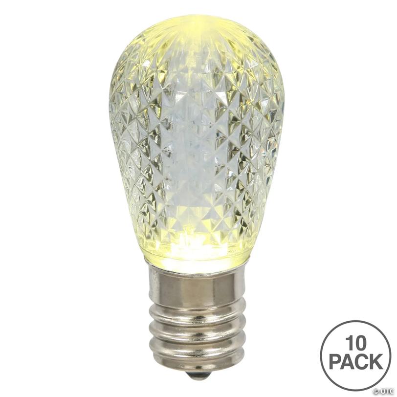 Vickerman S14 LED Warm White Faceted Replacement Bulb E26 Nickel Base, 10 Diodes, 120V  Dimmable, 10 Bulbs per Pack