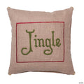 Vickerman Tan Burlap Bead Embroidered 18" x 18" Throw Pillow