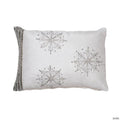 Vickerman White 14" x 20" Banded Snowflake Throw Pillow