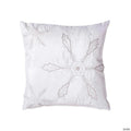 Vickerman White 18" x 18" Beaded Snowflakes Throw  Pillow