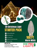 100' Outdoor Christmas Lighting Kit - Warm White