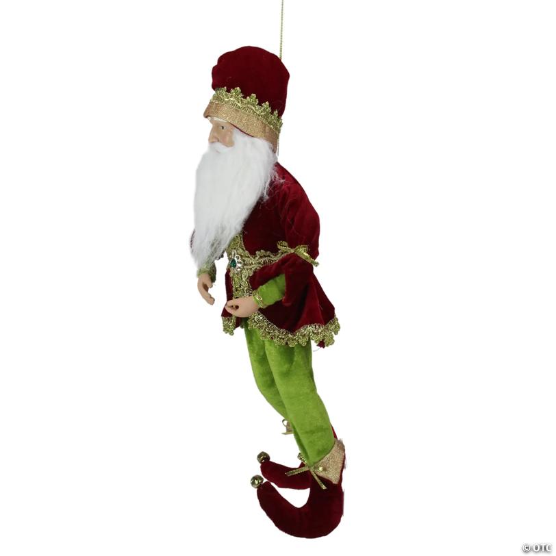Whimsical Elf Hanging Christmas Figure - 18" - Red and Green
