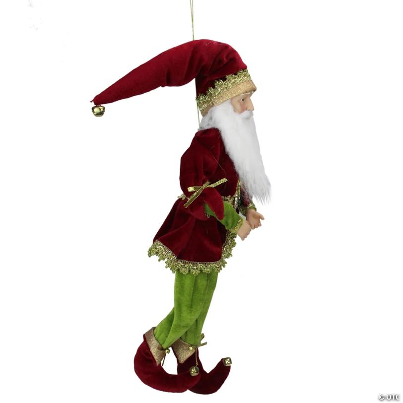 Whimsical Elf Hanging Christmas Figure - 18" - Red and Green