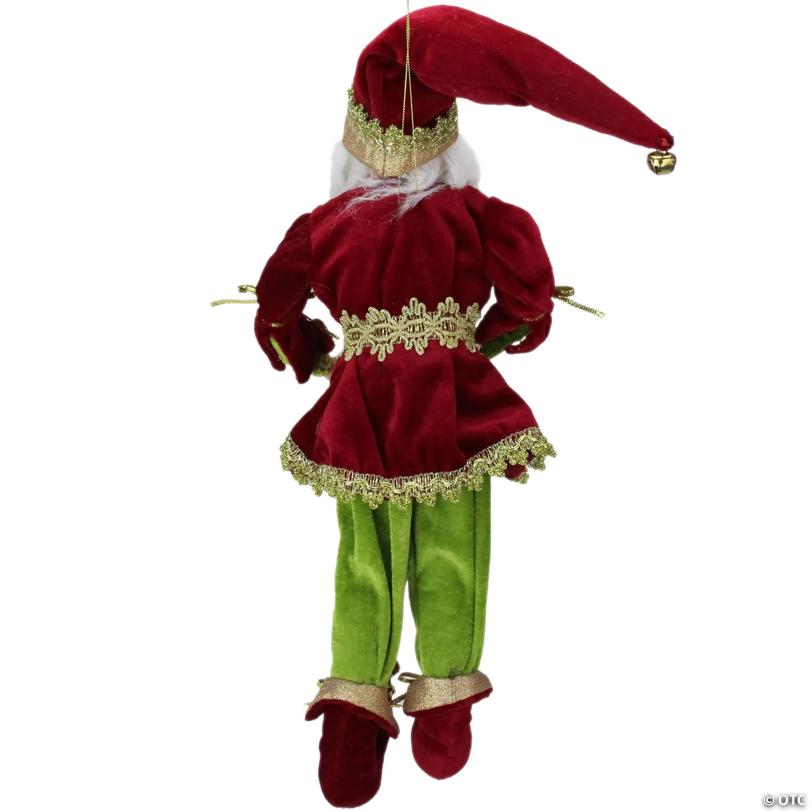 Whimsical Elf Hanging Christmas Figure - 18" - Red and Green