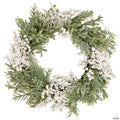 White Berry and Frosted Pine Christmas Wreath  28-Inch  Unlit