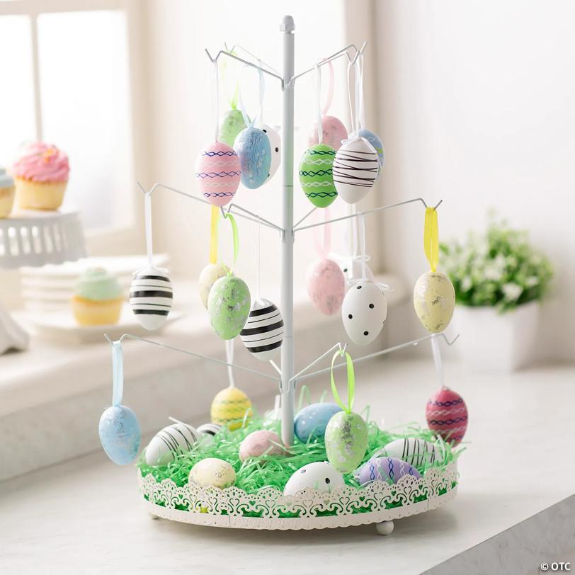 White Metal Ornament Tabletop Tree