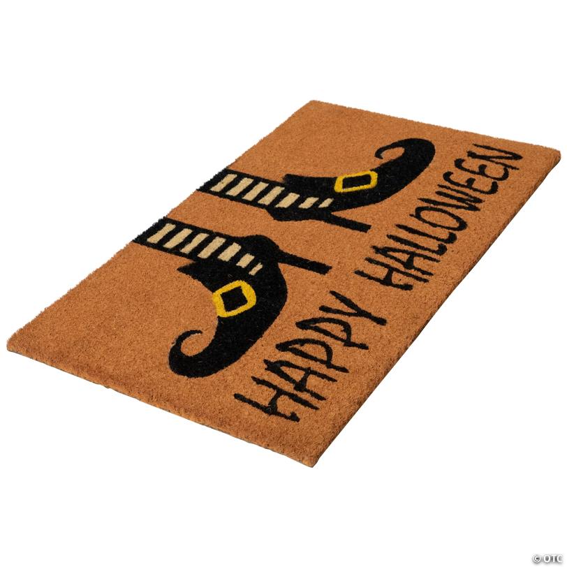 Wicked Witch Shoes "Happy Halloween" Coir Doormat 18" x 30