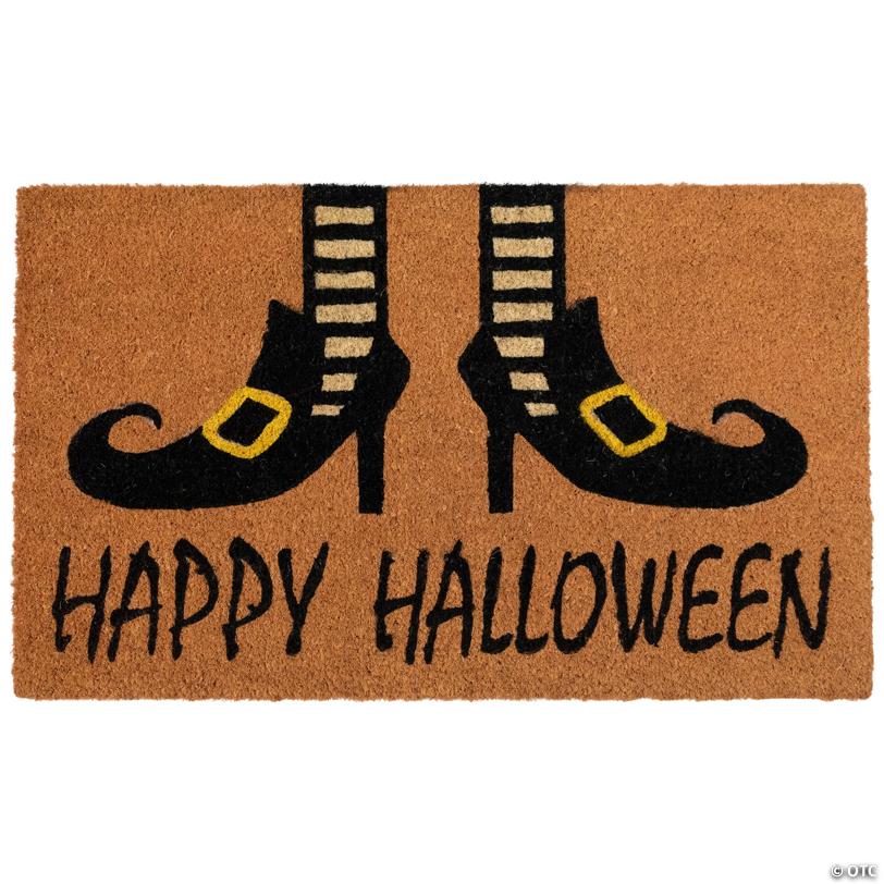 Wicked Witch Shoes "Happy Halloween" Coir Doormat 18" x 30