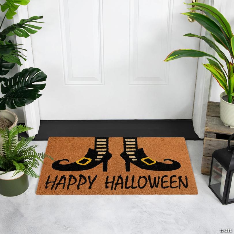 Wicked Witch Shoes "Happy Halloween" Coir Doormat 18" x 30