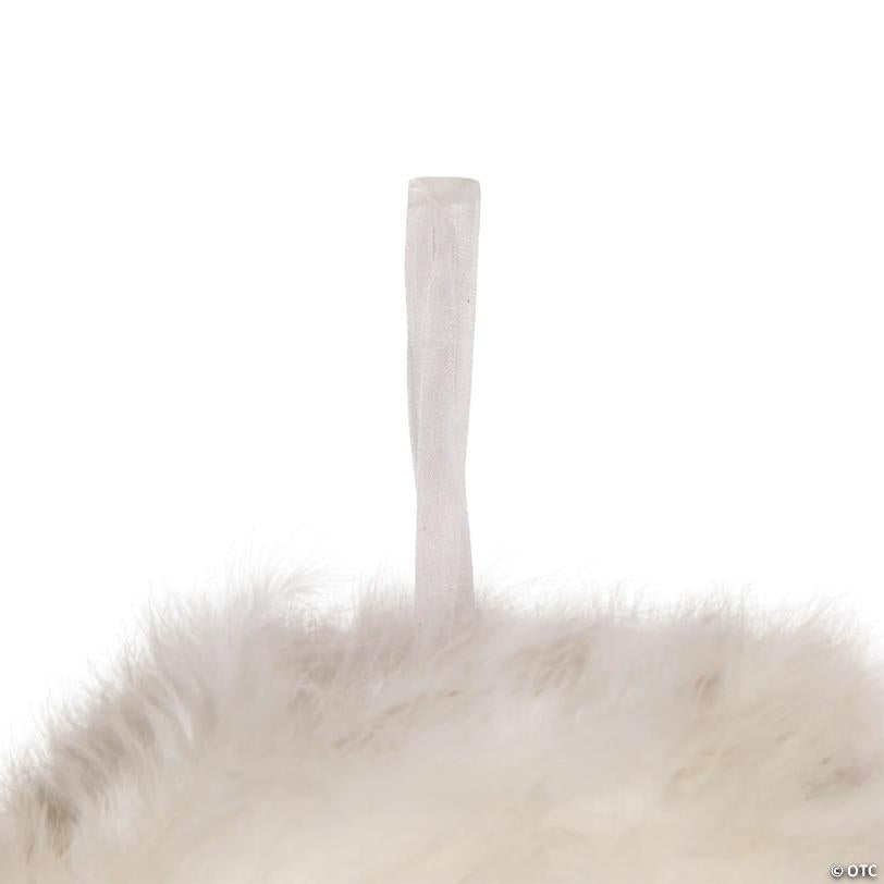 Wispy Feather Christmas Wreath - 14.5" - Unlit - Winter White