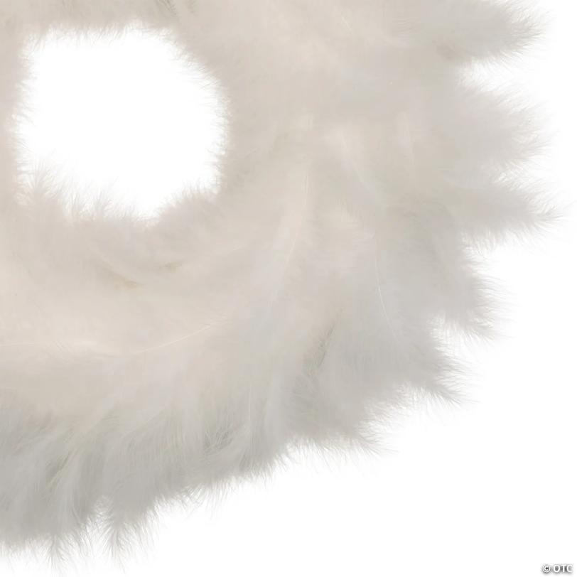 Wispy Feather Christmas Wreath - 14.5" - Unlit - Winter White