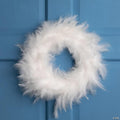 Wispy Feather Christmas Wreath - 14.5" - Unlit - Winter White