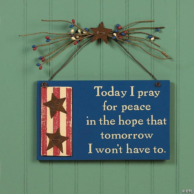 Wooden “Pray For Peace” Sign - 3 Pc.