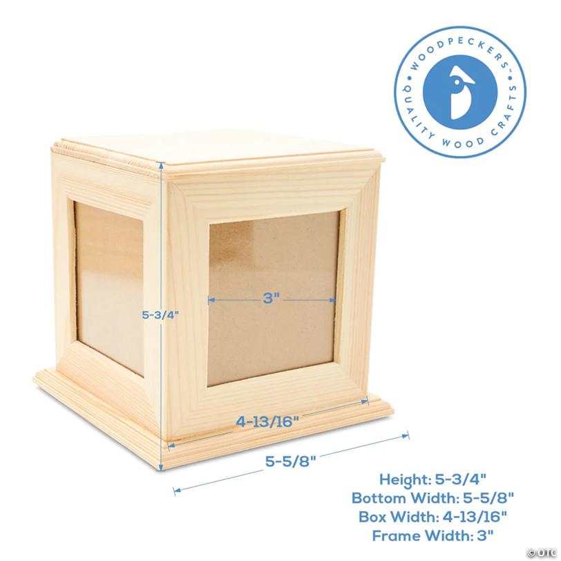 Woodpeckers Crafts, DIY Unfinished Wood  Photo Frame Box Pack of 1