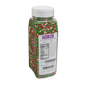 DecoPac Trees & Dots Sprinkle Mix Quins Jimmies Sprinkles 20.5 oz. handheld container