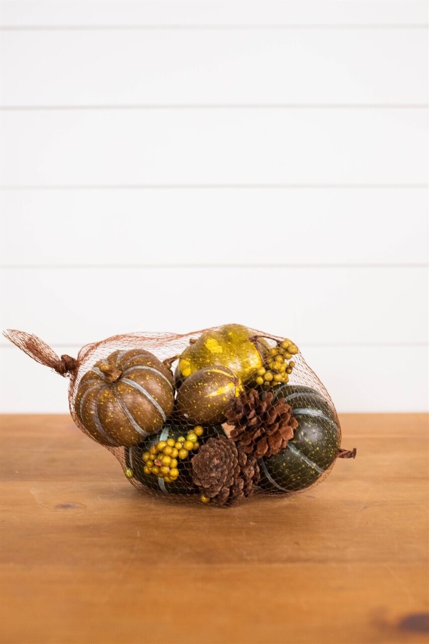 7” Bagged Pumpkins and Gourds