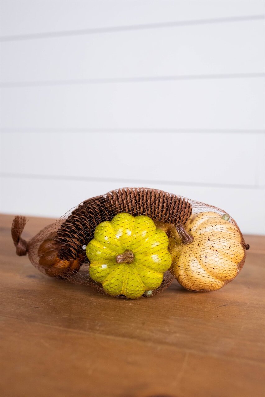 7” Bagged Pumpkins and Gourds