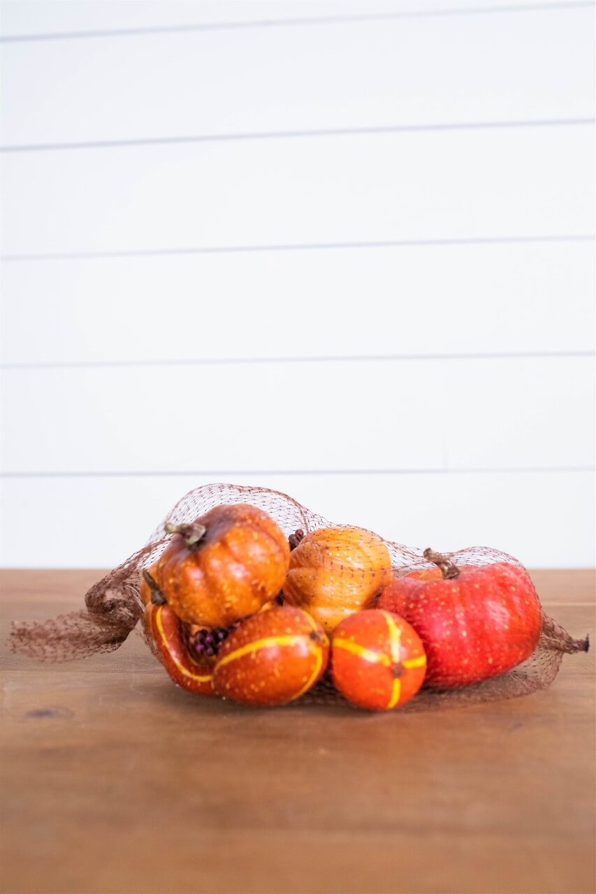 7” Bagged Pumpkins and Gourds