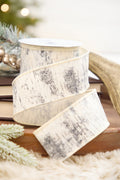 2.5" x 10 Yard Glitter Birch Bark On Cotton