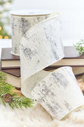 4" x 10 Yard Glitter Birch Bark Cotton Ribbon