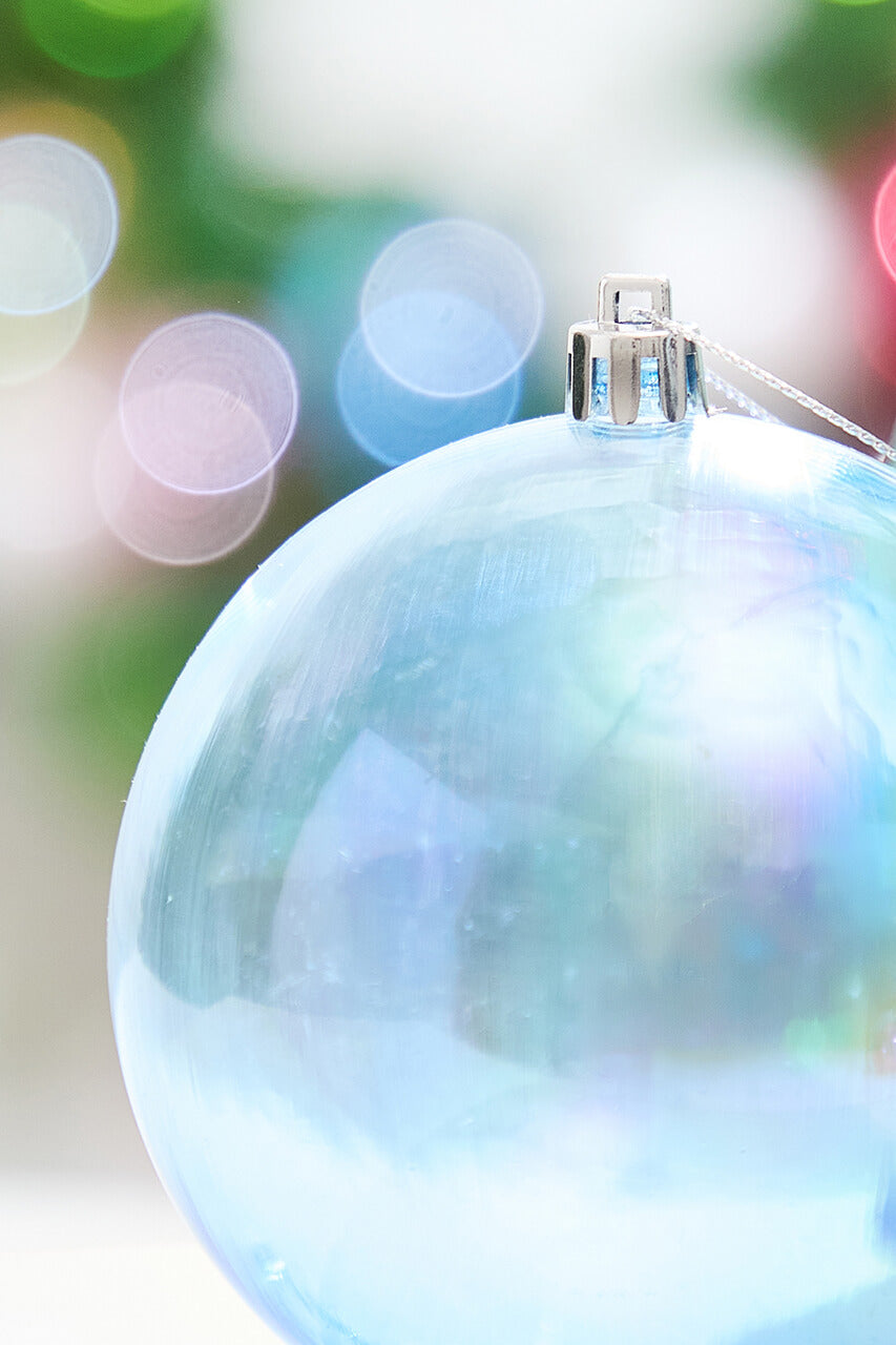 4" Blue Iridescent Ball Ornament