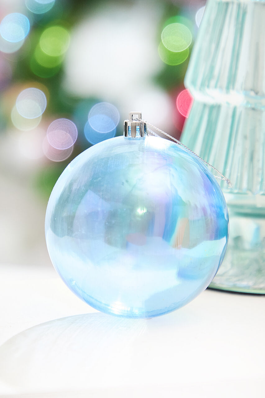 4" Blue Iridescent Ball Ornament