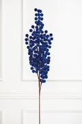 33" Blue Flocked Berry Spray