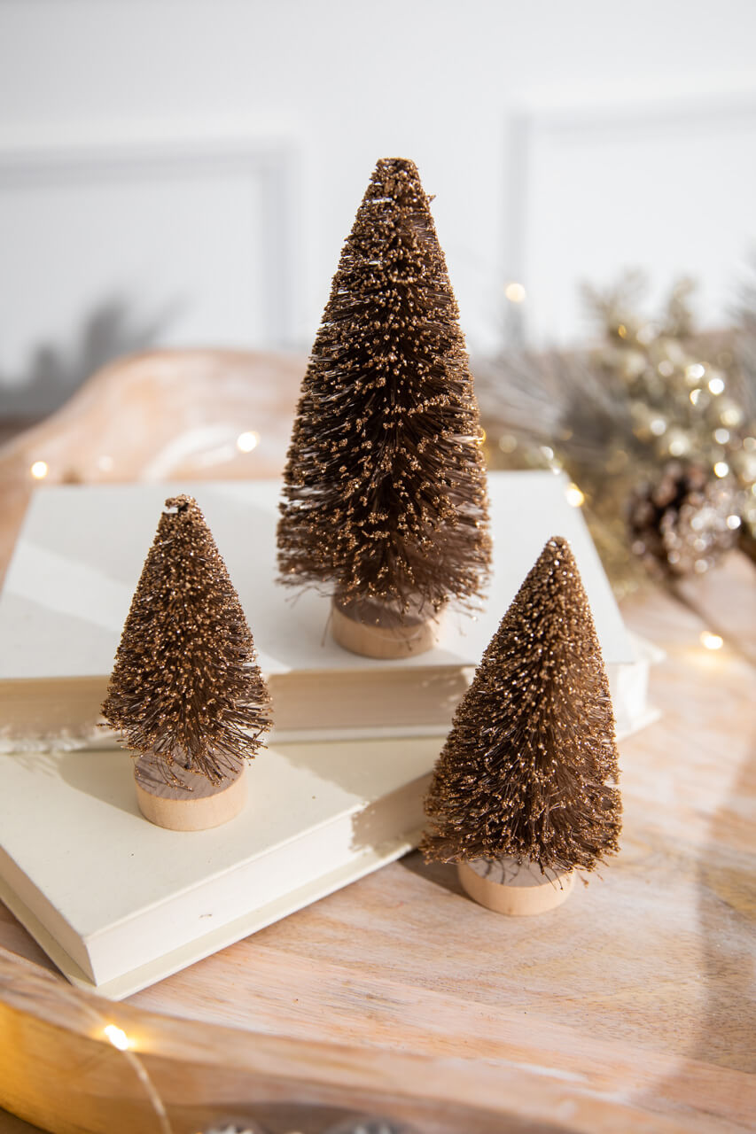 5” Champagne Bottle Brush Tree