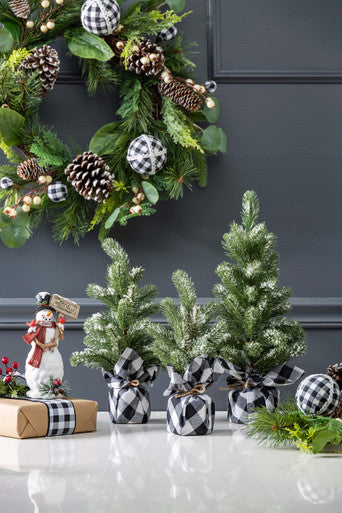 Pine Tree With Plaid Fabric - Medium
