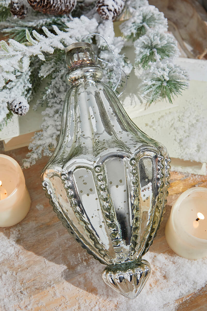 10" Catherdral Antique Mercury Glass Ornament