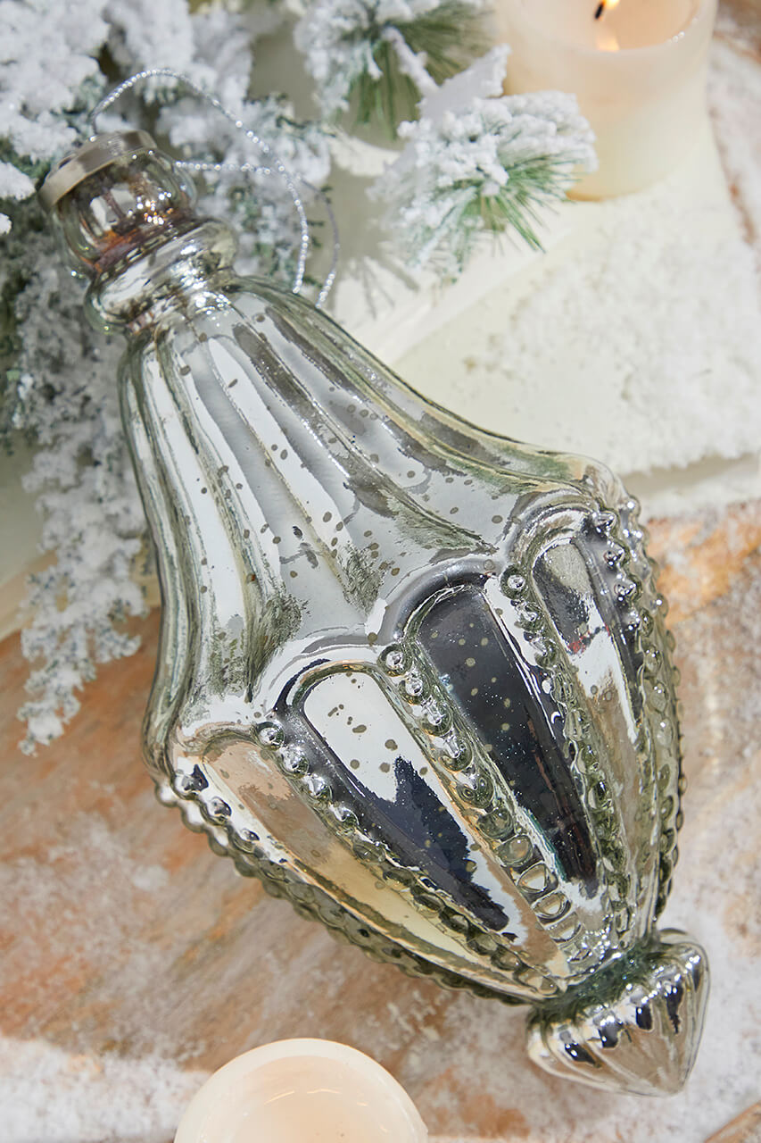 10" Catherdral Antique Mercury Glass Ornament