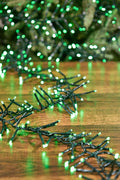 25' Platinum Elite Cluster Lights - 760L Green (Green Cord)