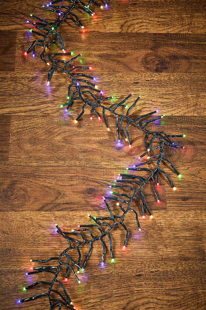 12.5' Platinum Elite Cluster Lights - 380L Multi (Green Cord)