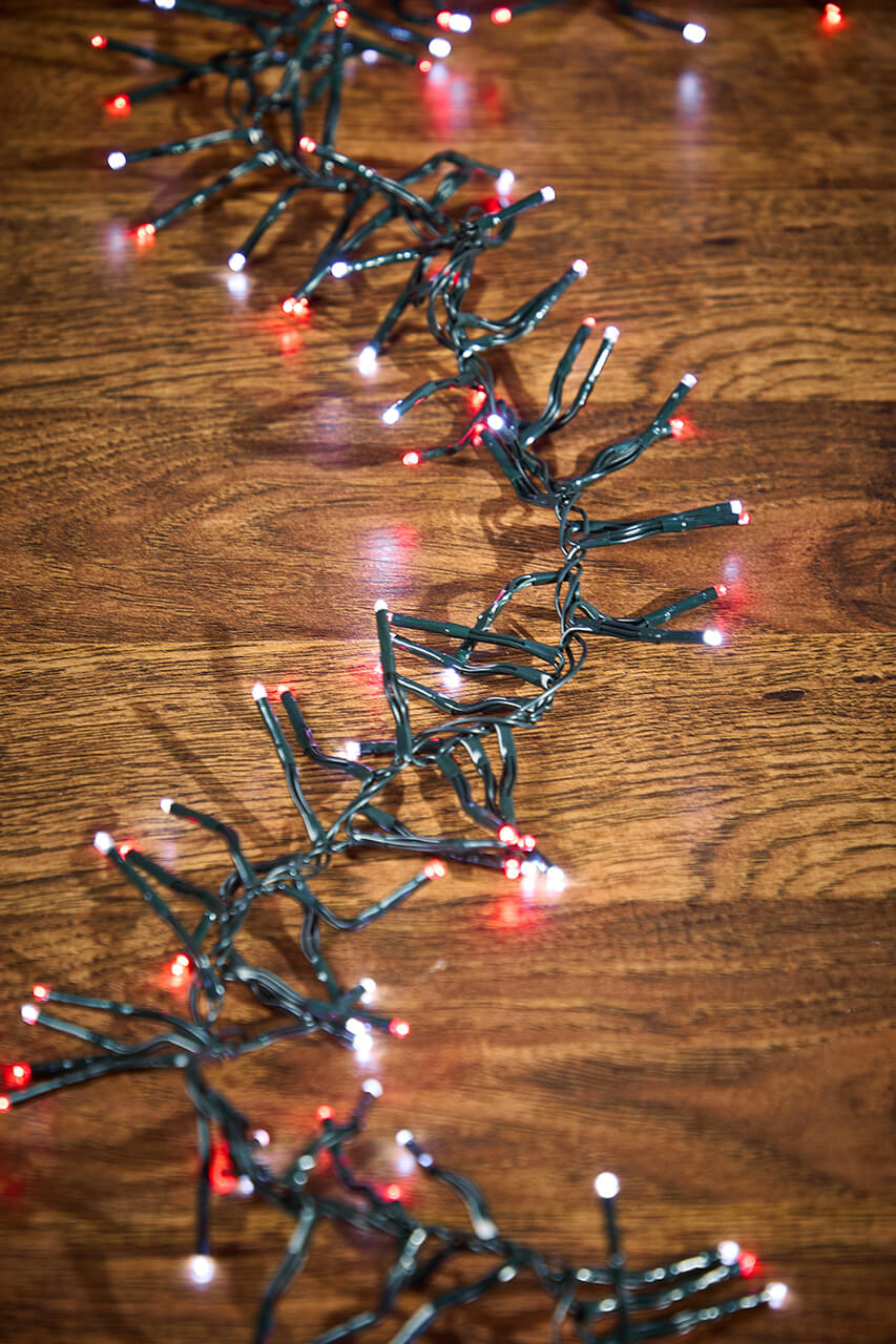 12.5' Platinum Elite Cluster Lights - 380L Cool White & Red (Green Cord)