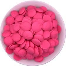 Merckens Chocolate Wafers - Pink Chocolate Melts Candy Coating 25 lb Wholesale Case