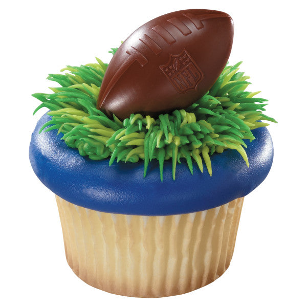 NFL Brown Football with Shield Cupcake Rings set of 12