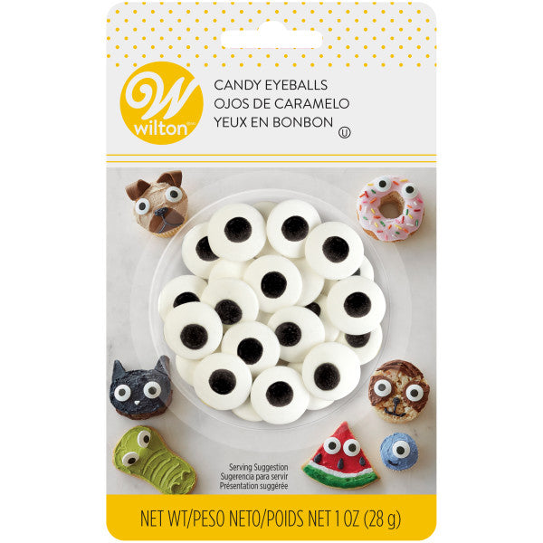 Wilton Large Edible Black and White Candy Eyeball Sprinkles, 1 oz.