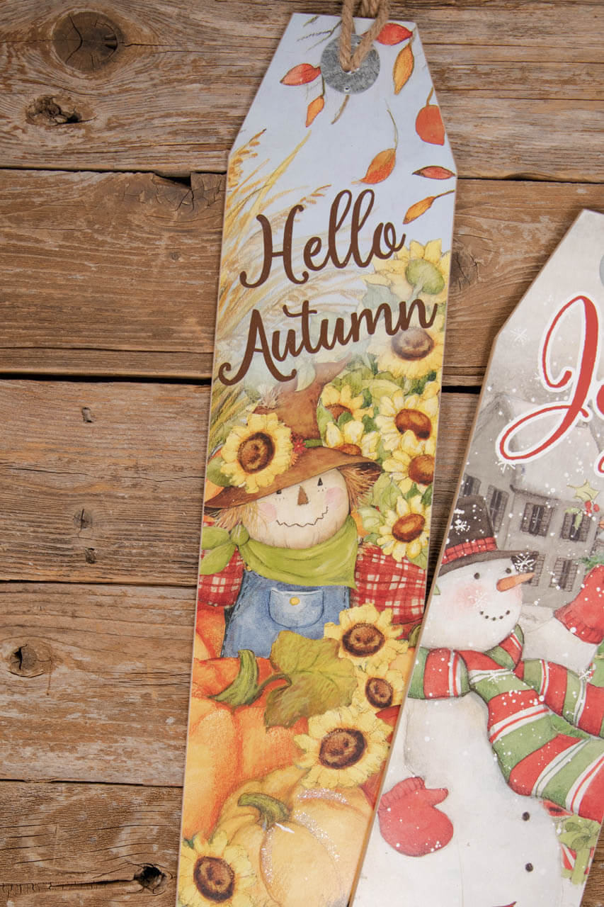23.5” Fall/Holiday Double-Sided Wall Decor